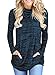 Womens Long Sleeve Cowl Neck Casual Loose Tunic Pullover Sweatshirt Lightweight Blouse Tops with Pockets Blue XL 16 18