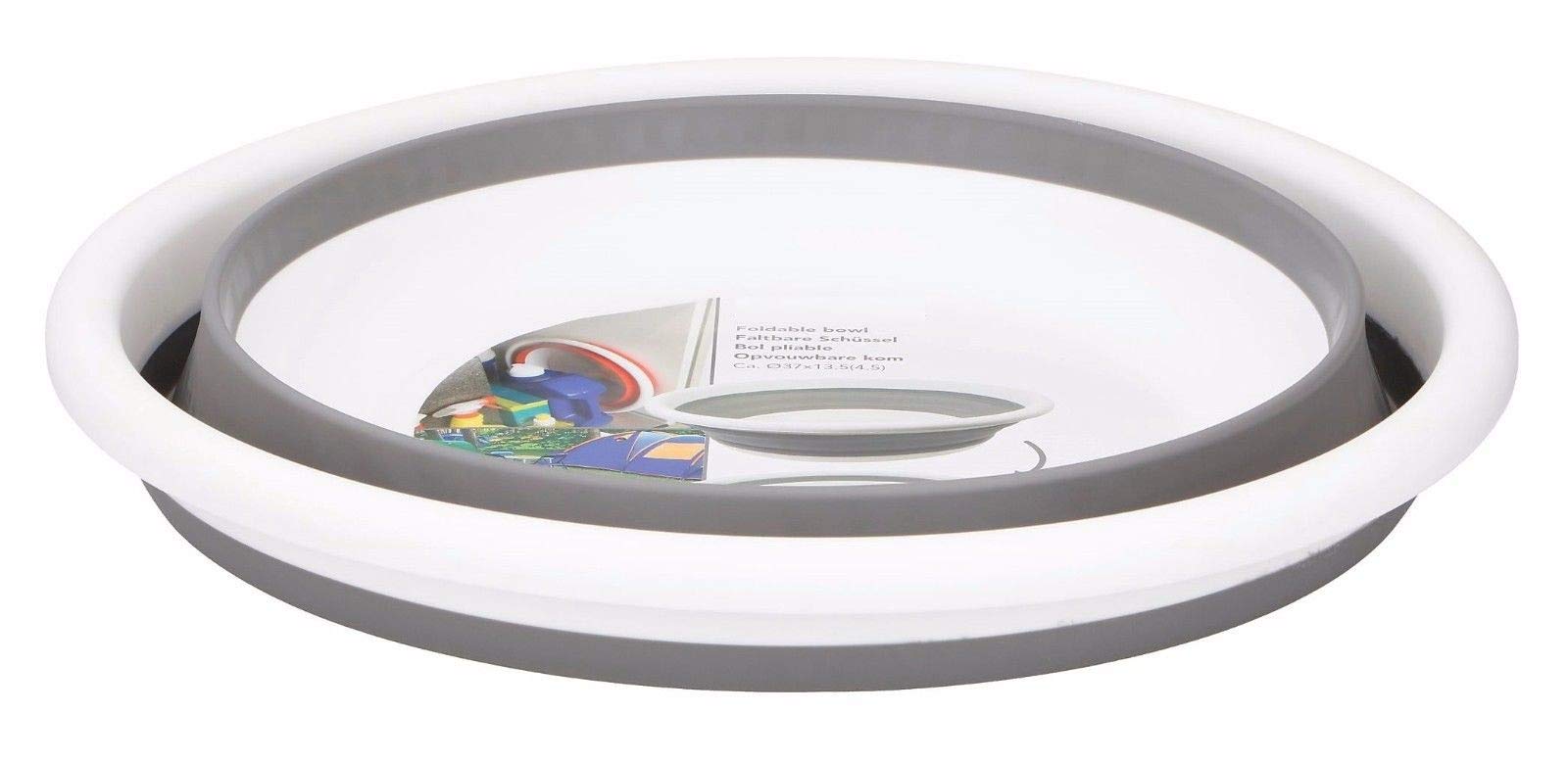 Invero Collapsible Foldable Washer Bowl Ideal for Camping, Caravans, Outdoor Activities, Kitchen and More- Black