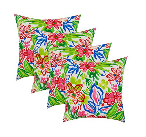 Rsh Decor Set Of 4 Indoor Outdoor Square Throw Pillows 17 X17