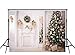7x5ft Green Christmas Tree Photo Backgrounds Wrinkle free White Fireplace Cute Rabbit Gift Photography Backdrops for Child wd2541