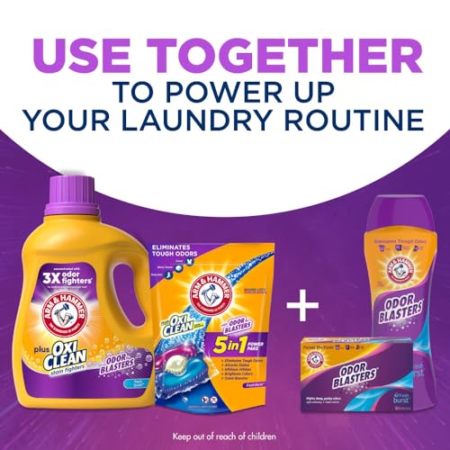 ARM & HAMMER PLUS OXICLEAN ODOR BLASTERS FRESH BURST, 77 LOADS LIQUID LAUNDRY DETERGENT, 100.5 FL OZ