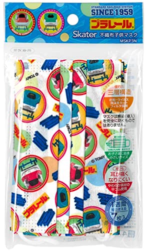 スケーター (skater) 不織布 マスク 子供用 7枚 三層構造 プラレール MSKP3N-A商品画像