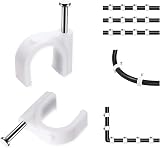 Abnii Cable Clips 8mm 100 Pcs Nail Clips Durable White Round Wire Holder