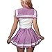 Littleforbig Adult Baby Onesie Diaper Lover (ABDL) Button Crotch Romper Onesie Pajamas - Cosplay Magical Onesie Skirt Set Purple L