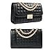 Women's Classic Quilted Crossbody Purse Shoulder Bags Golden Chain Satchel Handbags (Beige)