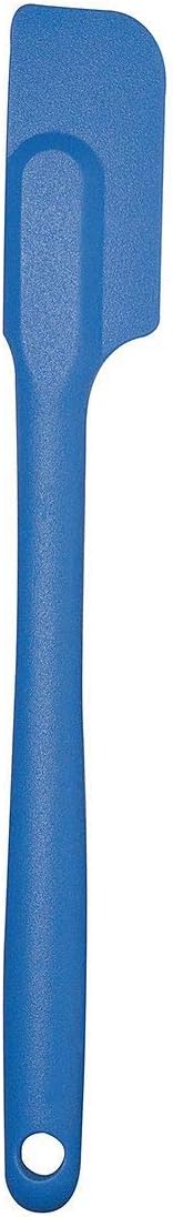 Mastrad Silicone Slim Spatula - Non-Stick Rubber Spatula - Soft Grip And Slender Design Great For Jars, Blenders, Small Containers and More (Blue)