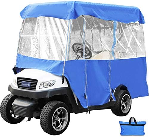 Happybuy Golf Cart Enclosure 86”, 4-Person Golf Cart Cover, 4-Sided Fairway Deluxe, 300D Waterproof Driving Enclosure with Transparent Windows, Fit for EZGO, Club Car, Yamaha Cart. Happybuy Golf Cart Enclosure 86”, 4-Person Golf Cart Cover, 4-Sided Fairway Deluxe, 300D Waterproof Driving Enclosure with Transparent Windows, Fit for EZGO, Club Car, Yamaha Cart.