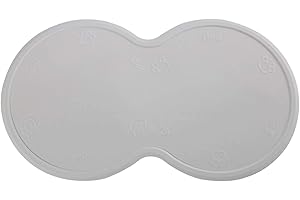 POSAPET Silicone Dog Cat Bowl Mat Waterproof Pet Feeding Mat Non-Slip Dog Placemat Water Bowl Pad Gray 18.7″x10.6″