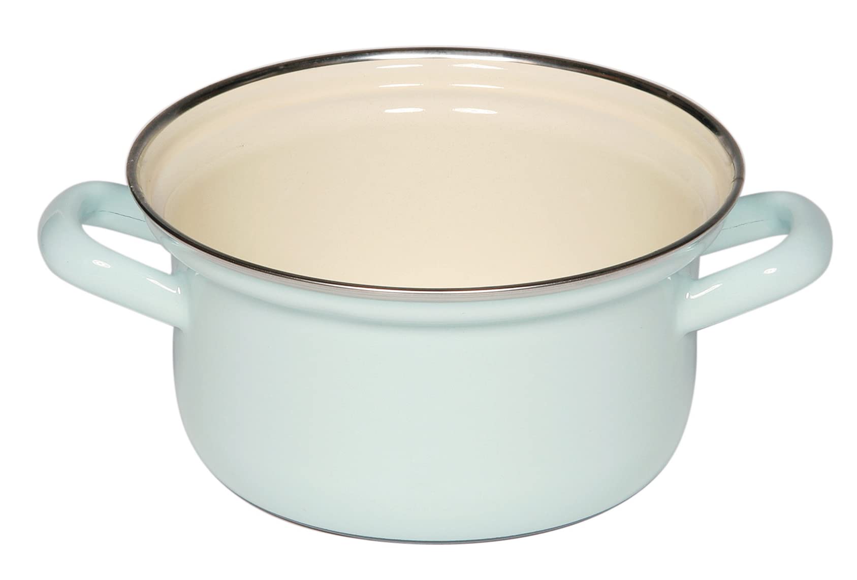 Riess Classic - Household Articles Colour/Pastel Casserole with Chrome Rim, Diameter-14 Cm Turquoise