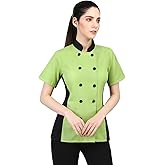 Short Sleeves side Mesh Vented Chef Coat Jacket Uniform for Women Food Service, Caterers, Bakers and Culinary Professional