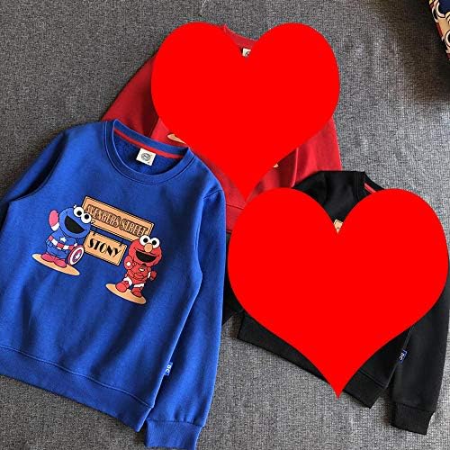 Sweatshirts Children Tops Sesame Street Animation Plus Velvet Hedging Long-sleeved Sweater T-shirts Blue-110cm