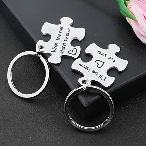 EIGSO I'll Be There for You When The Rain Starts to Pour Puzzle Keychain Set Friends TV Show Inspired Keychain Gift for BFF Boyfriend for Couples (When The rain Starts KR)