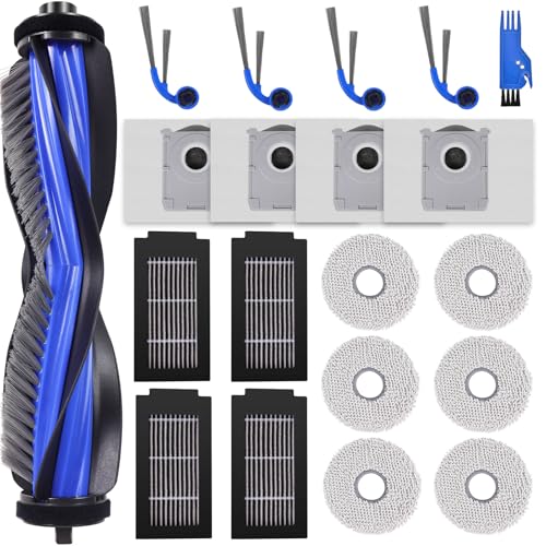 Replacement Accessories for ECOVACS Deebot T50 PRO OMNI Gen3, T50 OMNI Gen3 | T30e Omni Robot Vacuum Cleaner, 1 Main Brush, 4 Filters, 4 Side Brushes, 6 Mop Cloths, 4 Bags