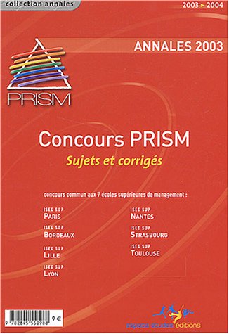 Annales PRISM, concours 2003