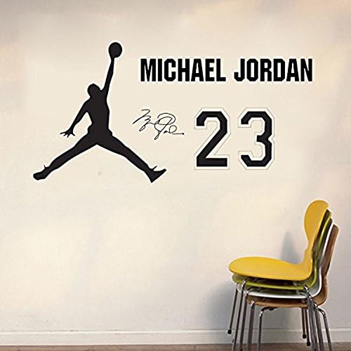 Basketball Michael Jordan Wall Decal Sticker Removable Wall Art Decals Decor Wall Mural Decal Stickers for Boy's Bedroom/Living Room/ Sitting Room/ DIY Wall Art Decoration