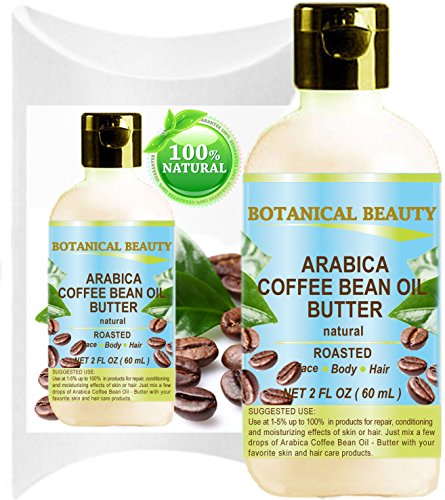 ARABICA COFFEE BEAN OIL BUTTER 100% Natural VIRGIN RAW UNREFINED for Face, Skin, Hair, Body And Nails 2 Fl. oz. - 60 ml by Botanical Beauty