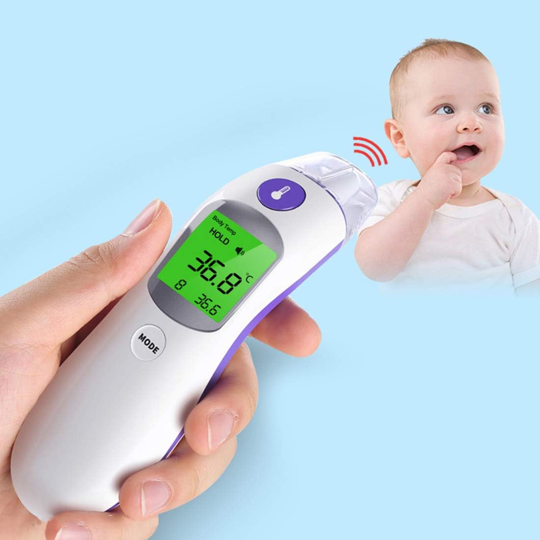 Lanafall Muti-fuction Baby/Adult Digital Termomete Infrared Forehead/Ear/Body Thermometer Gun Non-Contact Temperature Measurement Device