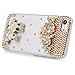 Mavis's Diary iPhone 7 Case (4.7 inch), iPhone 8 Case 3D Handmade Bling Crystal Golden Flowers Owls Shiny Sparkle Diamonds Rhinestone Gems Full Around Protective Clear Hard PC Cover