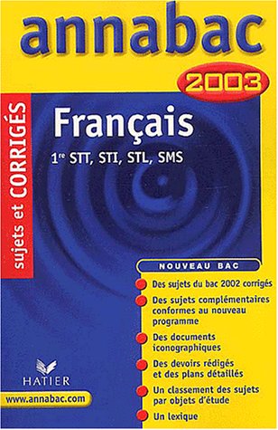 Français, 1re technologiques, STT, STI, STL, SMS