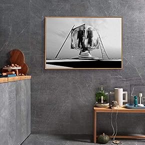 Floating Framed Canvas Wall Art for Living Room, Bedroom Black and White Landscape Canvas Prints for Home Decoration Ready to Hang - 16x24 inches