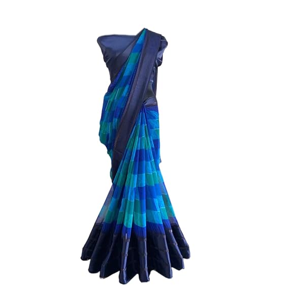 Dwini Women's Georgette And Satin Patta Saree