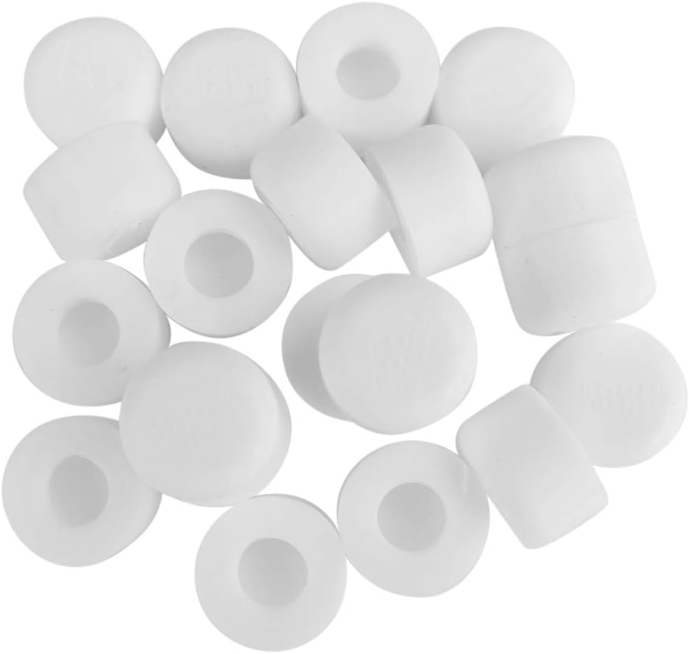 Door Stop Bumper Tips - 20 Pack White Silicone Rubber Replacement Stopper Ends with Universal Fit by ROOM STARTERS