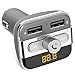 FM Transmitter, QPAU Wireless Bluetooth Transmitter Car Kit Hand-free Radio Receiver W Dual USB Ports Support USB Flash Driver and Micro SD Card