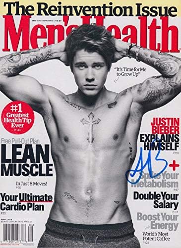 Justin Bieber signed Men's Health magazine
