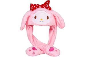 YEKEYI Ear Moving Jumping Rabbit Hat Animal Hat Pop Up Ears Plush Bunny Hat Cap for Women Girls