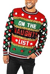 Tipsy Elves Mens Naughty or Nice Reversible Sequin