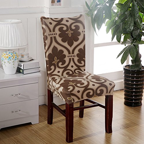 Deisy Dee Stretch Chair Cover Removable Washable for Hotel Dining Room Ceremony Chair Slipcovers Pack of 6 (U)