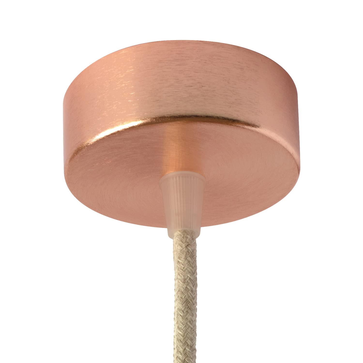 AMARCORDS - Metal Ceiling Rose, Color Copper, lamp Ceiling Canopy Complete with Cable clamp Accessories, Screws and Ceiling Bracket. Diameter 77mm Height 26mm — image 1