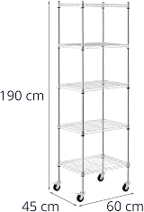 Royal Catering RCMR-1800P50 Metal Shelf 60x45x190cm 50kg 5 Shelves Boltless 4 view 2