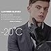 Mens Luxury Touchscreen Italian Nappa Genuine Leather Winter Warm Gloves for Texting Driving Cashmere Lining Blend Cuff (L-8.9'', Black)
