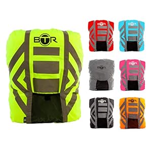 BTR Backpack Cover 100% Waterproof & High Visibility. High Viz Rucksack Cover With Reflective Tape