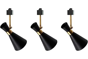 KAYYELAMP 3-Lamps Retro Style Adjust Angle H-Type Track Head Lamp E26 Base Black Metal Mini Pendant Lamp for Gallery Cabinet Kitchen Bulb and Track Not Included