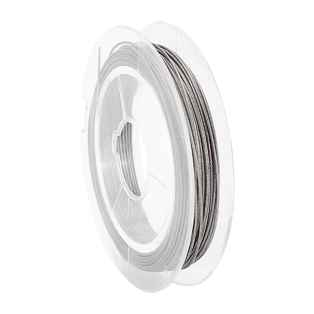 PandaHall 10m 0.45mm Steel Tiger Tail Beading Wire for Jewellery Making, Stainless Steel Jewellery Wire Photo Frame Hanging Wires for Necklace Bracelet Making Mirrors Frame Beading