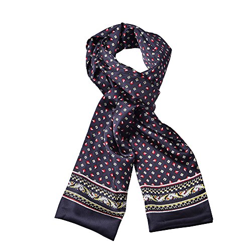 Fashion cute pattern men silk scarf double layer silk s…