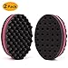 BEWAVE Hair Twist Black Ice Sponge For Afro Braid, Dreadlock Coils Curl Brushes, 2 Pcs