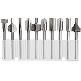 Mesee HSS Router Bits, 1/8 Inch(3mm) Shank Titanium Carbide Engraving Milling Cutter Bit Set Rotary Tools Accessories for DIY