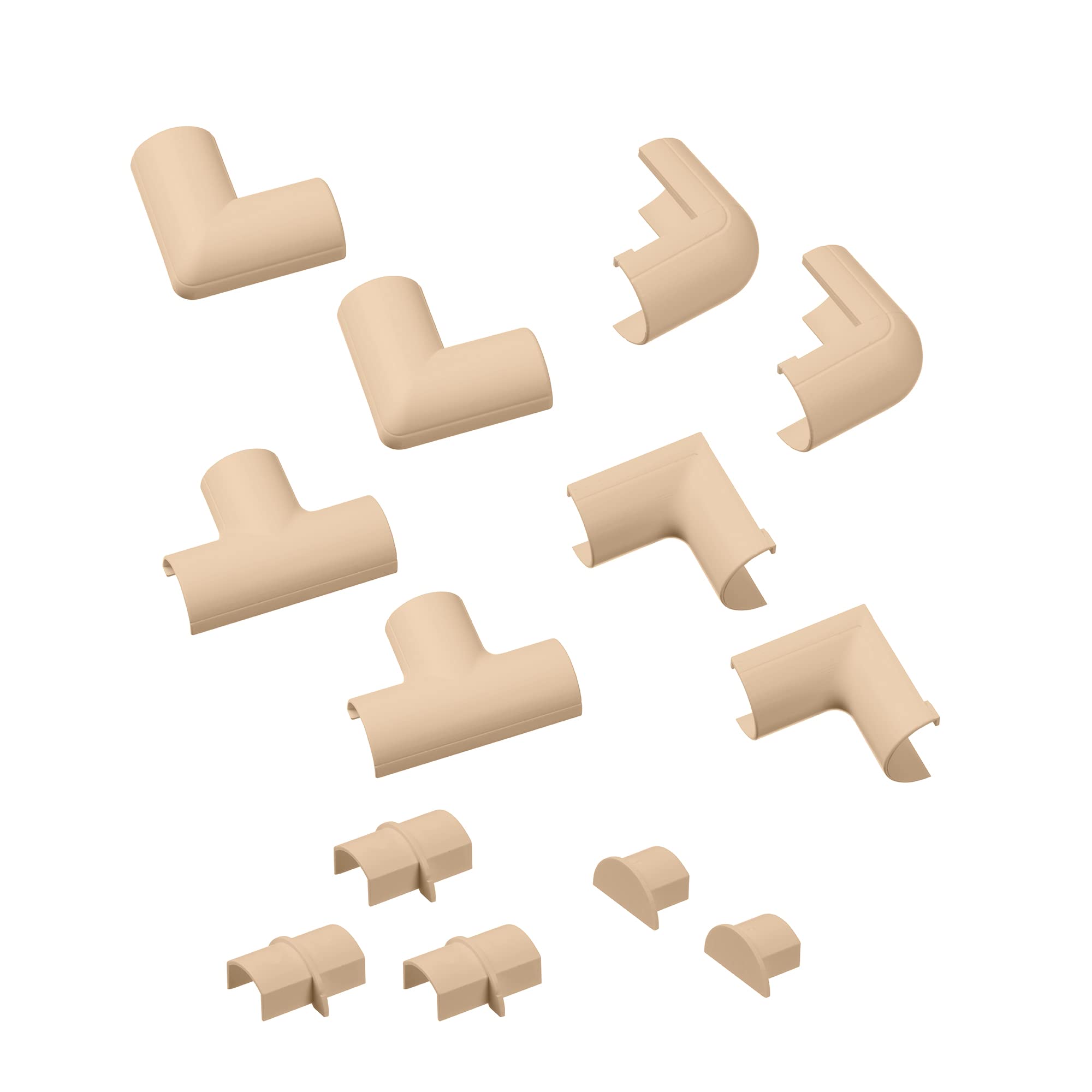 D-Line 20x10mm Magnolia Clip-Over Accessory Multipack - 2X Internal Bend, 2X External Bend, 2X Flat Bend, 2X Equal Tee, 3X Connector, 2X End Cap