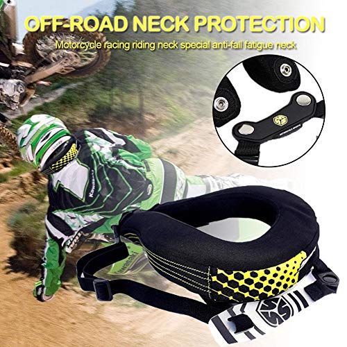 fineshelf Motocross Neck Brace,Off-Road Neck Guard,Neck Protector,Car Motorcycle Racing Riding Neck Guard Anti-Fall Fatigue Neck Guard-Black