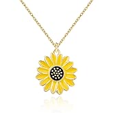 Jeka Sunflower Gifts for Women Pendant Boho Necklace Friendship Jewelry for Women Daughter Wife Mother Adjustable