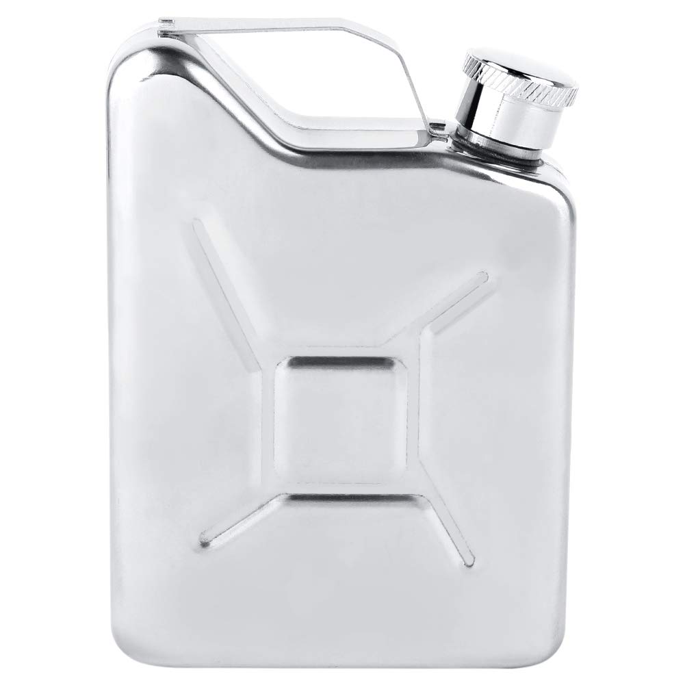 Hongzer 5oz Stainless Steel Jerry Can Hip Flask, 5oz Oil Canister Shape Liquor Flask, Portable Canister Shape Alcohol Bottle
