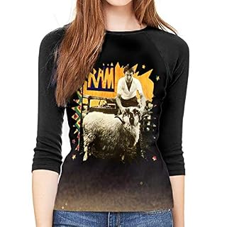 fenglinghua T-Shirts Femme Manches 3/4,t Shirts pour Femmes Womens Paul McCartney RAM 3/4 Sleeve Raglan Baseball T… - Les Beatles, Paul McCartney, John Lennon, RIngo Starr, George Harrison