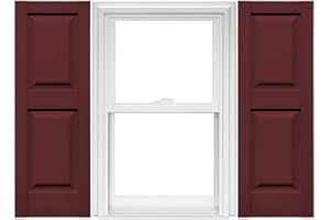 Mid America Raised Panel Vinyl Shutters (1 Pair) - 14.75 x 75 078 Wineberry