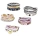 FINREZIO 5 Sets Bohemian Beaded Bracelets for Women Multilayer Stretch Stackable Bracelet Set Multicolor Jewelry