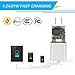 JAHMAI Wall Charger 21W 4.2A Dual-Port Portable USB Travel Wall Charger Phone Charger Adapter for iPhone X, 8, 7, 6S, Plus, 5S, iPad , Galaxy S7, S6 Edge Plus, S5, Nexus, HTC more(White)