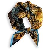 Lenvowela Mulberry Silk Scarfs Women Small Square Scarf 21" x 21" Breathable Lightweight Neckerchief Headscarf 022