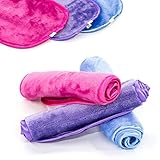 Nugilla Makeup Remover Cloth/Reusable Microfiber Cleansing Towel – Suitable for All Skin Types，Wipe Away Dirt, Oil and Cosmetics - Multiple Colours - 3 Pcs